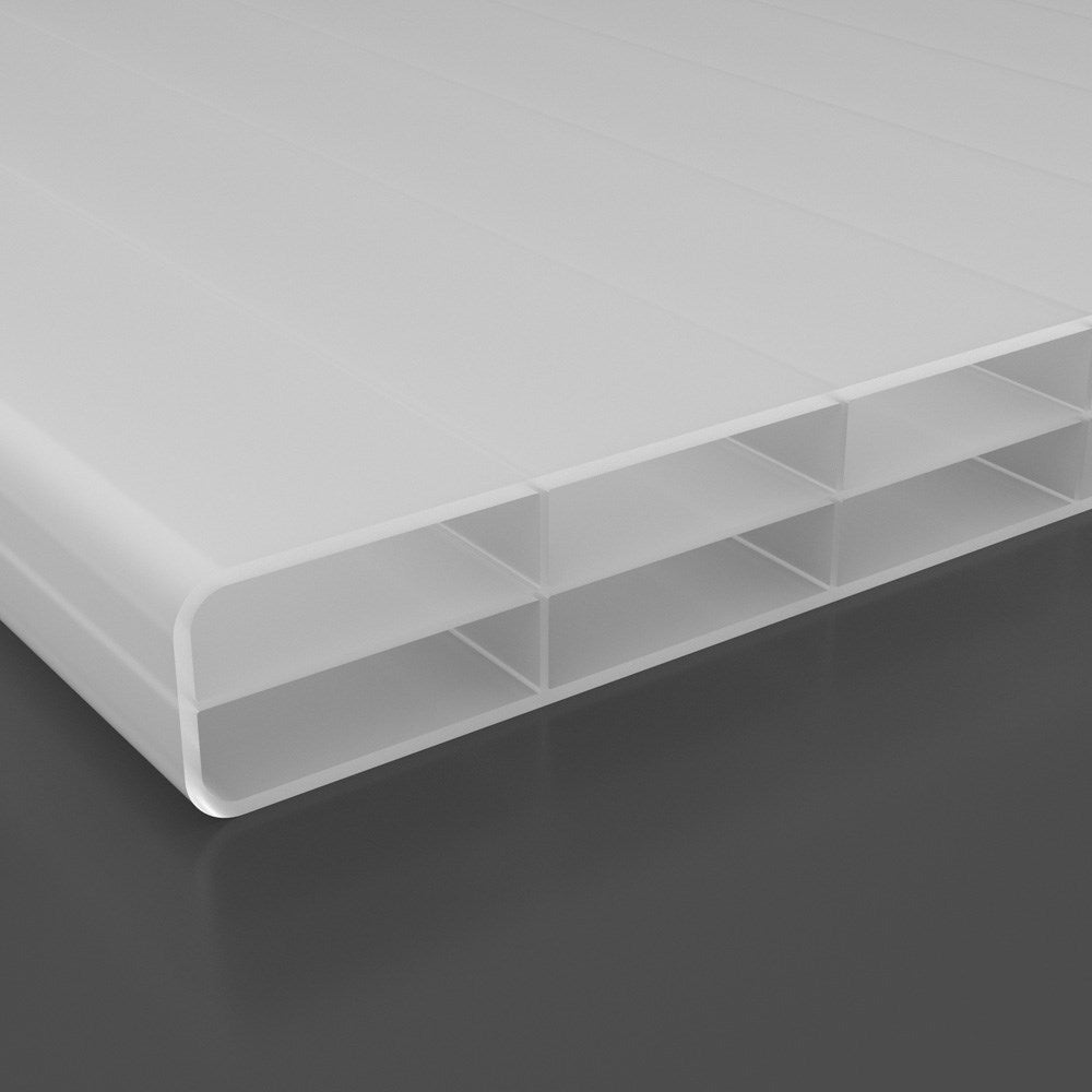 Doppelstegplatten 16mm Polycarbonat 3-Fach Struktur opal/weiß - Hauptbild | Hochwertige Hohlkammerplatte