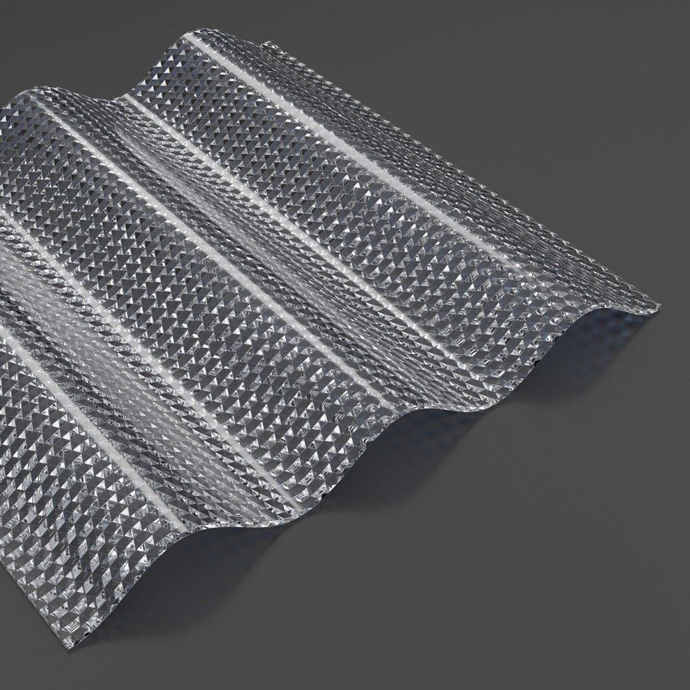 Acryl Wellplatten 3mm Wabenstruktur Sinus 76/18 klar - Hauptbild | Lichtdurchlässige Wellplatte