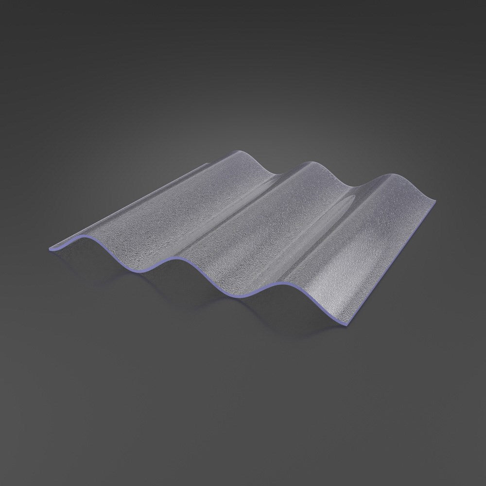 Acryl Wellplatten 3mm C-Struktur Sinus 76/18 klar/farblos - Detailansicht | Lichtdurchlässige Wellplatte