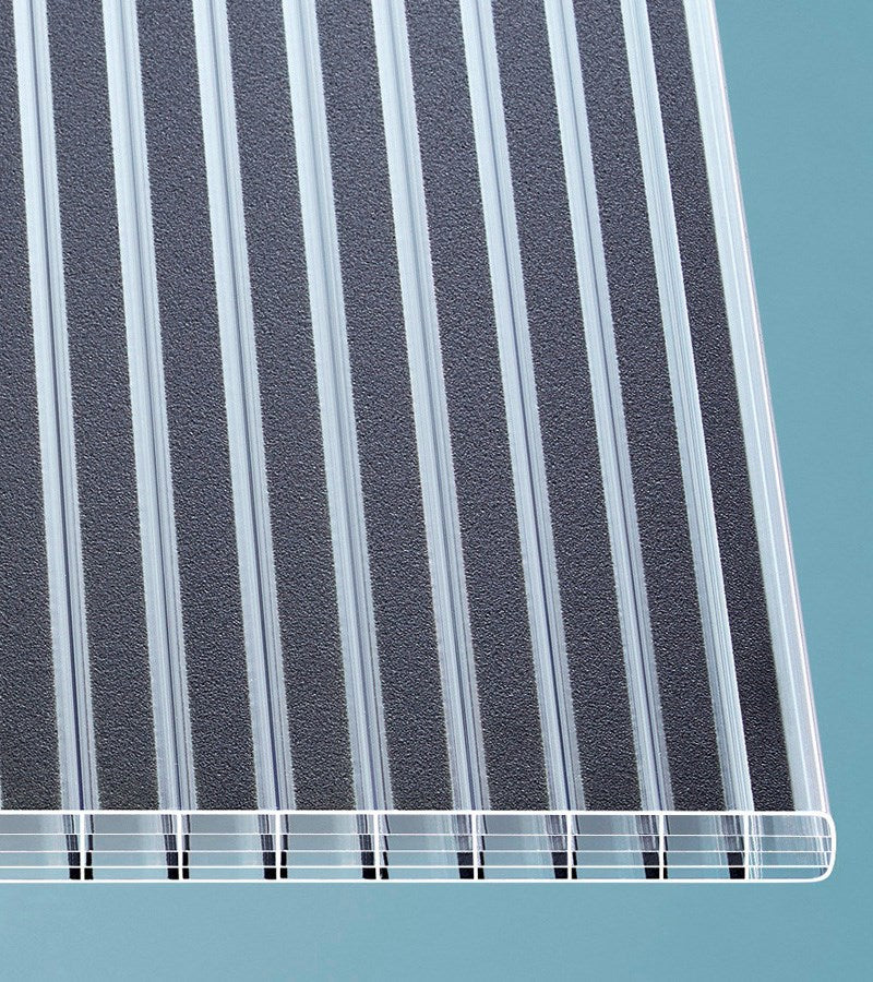Doppelstegplatten 16mm Polycarbonat gestreift klar/anthrazit - Detailansicht | Hochwertige Hohlkammerplatte