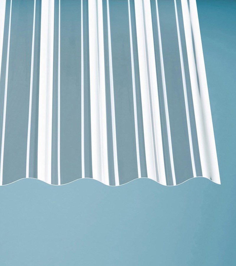 Wellplatten Polycarbonat 0,8 mm Sinus 76/18 klar/farblos - Detailansicht | Lichtdurchlässige Wellplatte