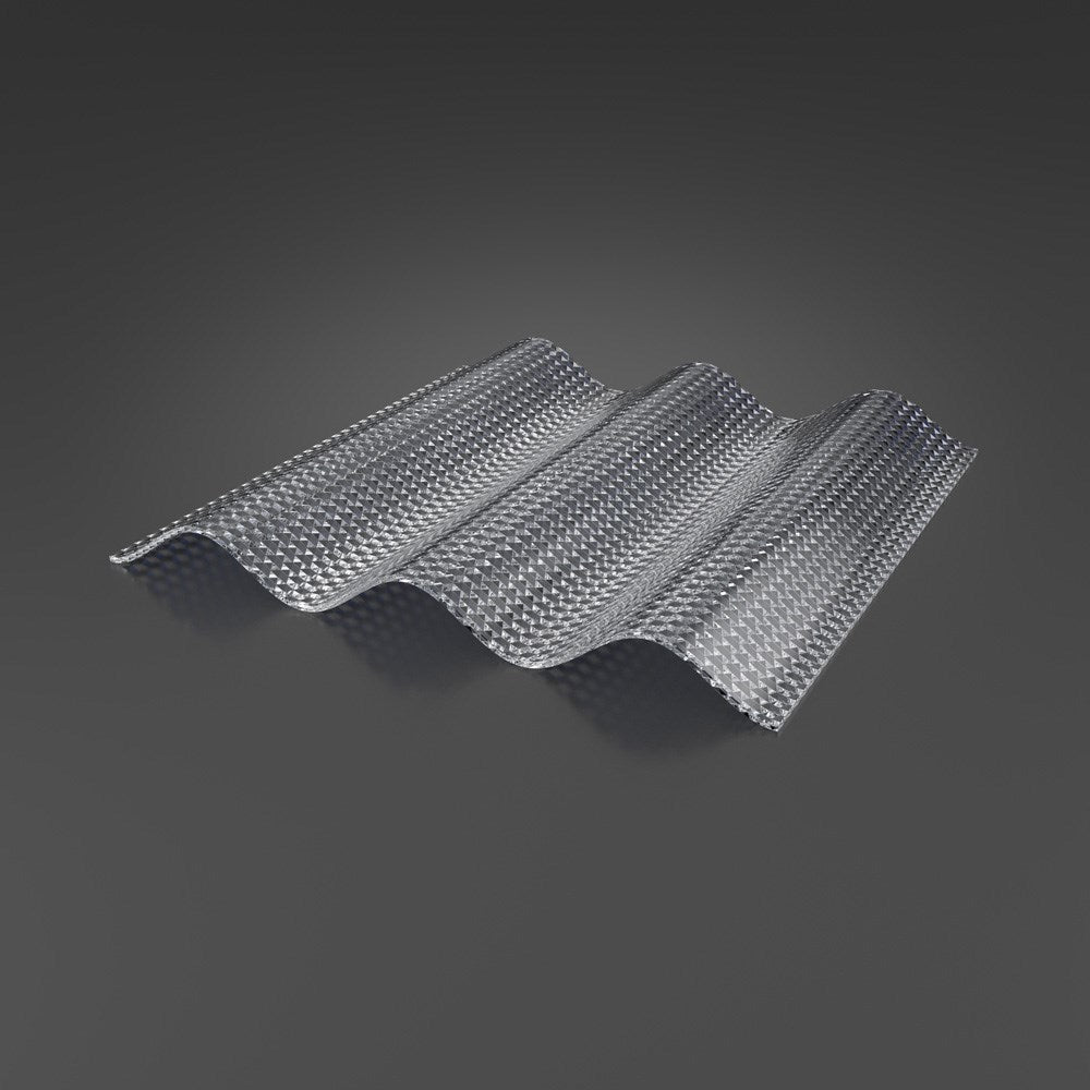 Acryl Wellplatten 3mm Wabenstruktur Sinus 76/18 klar - Detailansicht | Lichtdurchlässige Wellplatte
