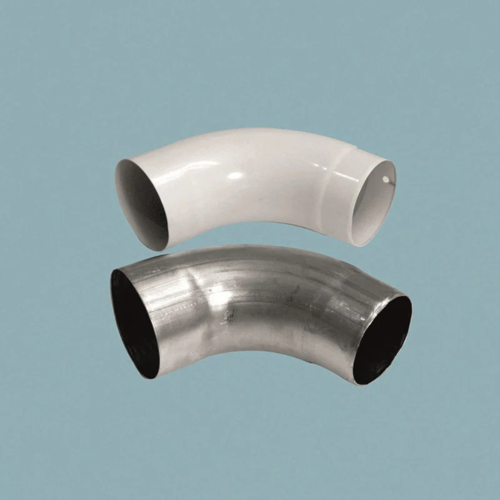 Rohrbogen 72° Alu pressblank - weiß