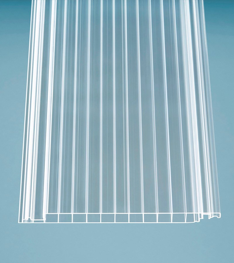 Hohlkammerpaneele 16mm Polycarbonat klar/farblos - Detailansicht