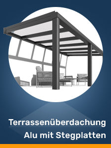 Terrassenüberdachung Alu mit Stegplatten