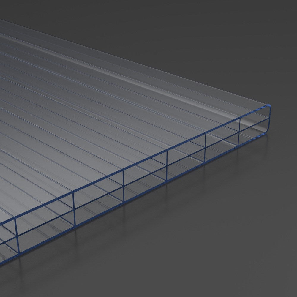 Doppelstegplatten 16mm Polycarbonat 3-Fach Struktur klar/farblos - Detailansicht | Hochwertige Hohlkammerplatte