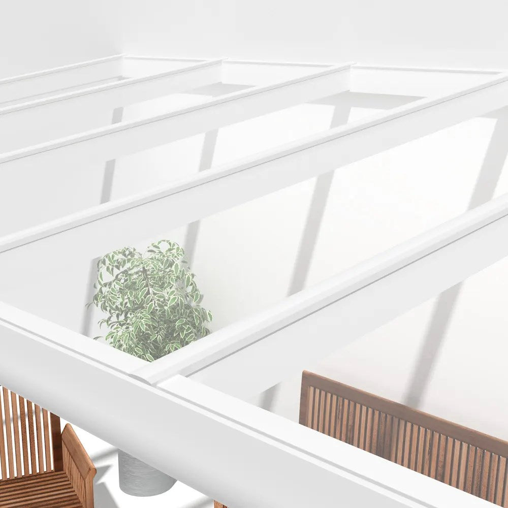 Terrassendach Alu weiß mit 8mm VSG Glas klar/farblos - weitere Ansicht | Glassystem für Außenbereich