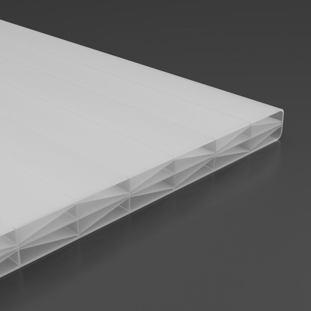 Doppelstegplatten 16mm Polycarbonat X-Struktur opal/weiß - Detailansicht | Hochwertige Hohlkammerplatte
