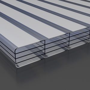 Doppelstegplatten 16mm Polycarbonat gestreift klar/weiß