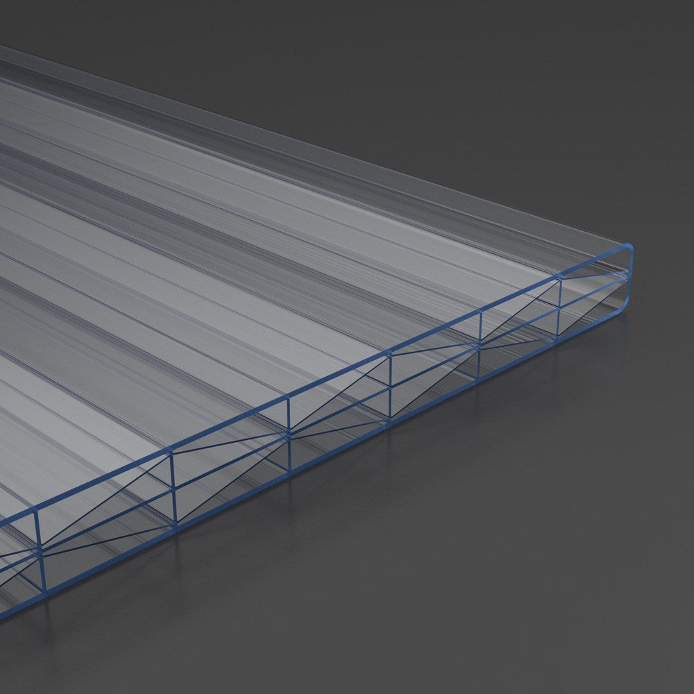 Doppelstegplatten 16 mm Polycarbonat X-Struktur klar/farblos - Detailansicht | Hochwertige Hohlkammerplatte