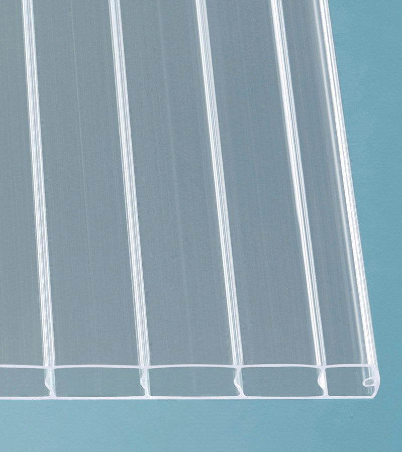 Doppelstegplatten 16mm Polycarbonat esthetics klar/farblos - Detailansicht | Hochwertige Hohlkammerplatte