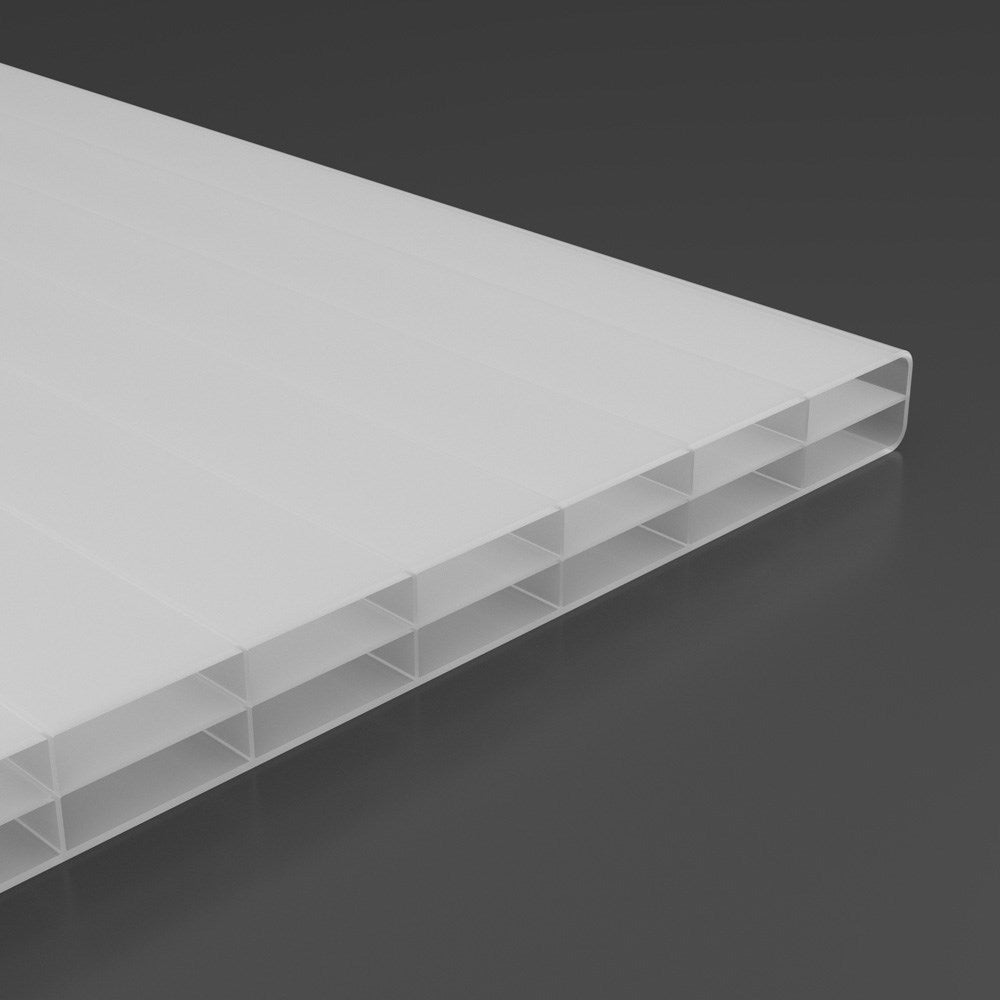 Doppelstegplatten 16mm Polycarbonat 3-Fach Struktur opal/weiß - Detailansicht | Hochwertige Hohlkammerplatte