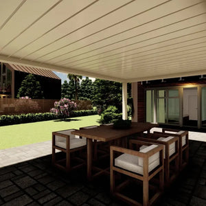 Bioklimatische Pergola mit kippbaren Dachlamellen