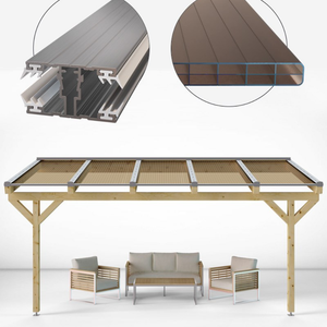 Doppelstegplatten Komplettset Polycarbonat 16mm 3-Fach Struktur bronze inkl. Profile und Zubehör
