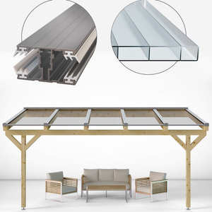 Doppelstegplatten Komplettset Polycarbonat 16mm esthetic klar/farblos inkl. Profile und Zubehör
