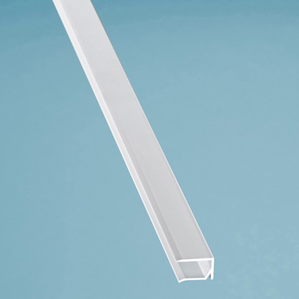 U-Profil Abschlussprofil Premium Alu weiß für 10mm Stegplatten mit Tropfkante