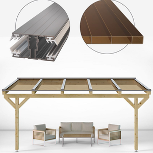 Doppelstegplatten Komplettset Acrylglas 16mm bronze inkl. Profile und Zubehör