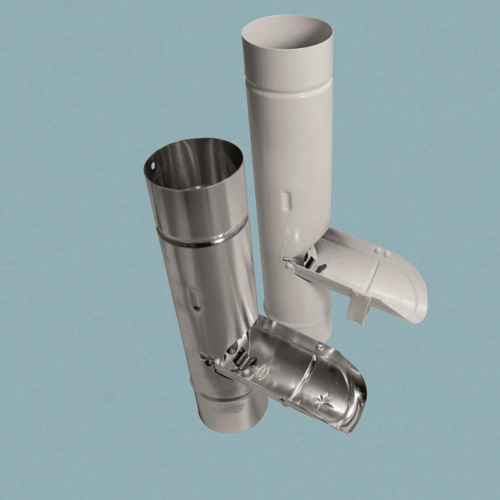 Regenwasserklappe Alu 80mm mit Laubfang