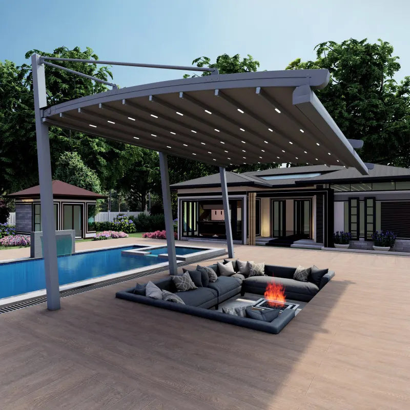 Ruler An die Stahl Aluminium-Pergolen montiert - Detailansicht