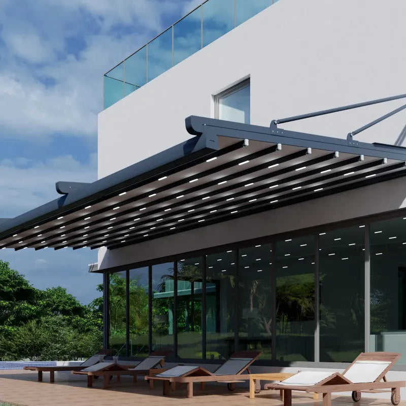 Brave An die Wand montierte Aluminium-Pergolen - Detailansicht