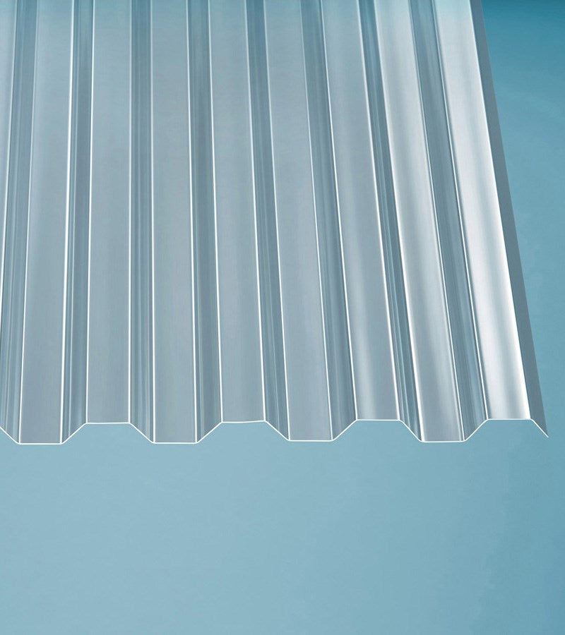 Wellplatten Polycarbonat 0,8 mm Trapez 76/18 klar/farblos - Detailansicht | Lichtdurchlässige Wellplatte
