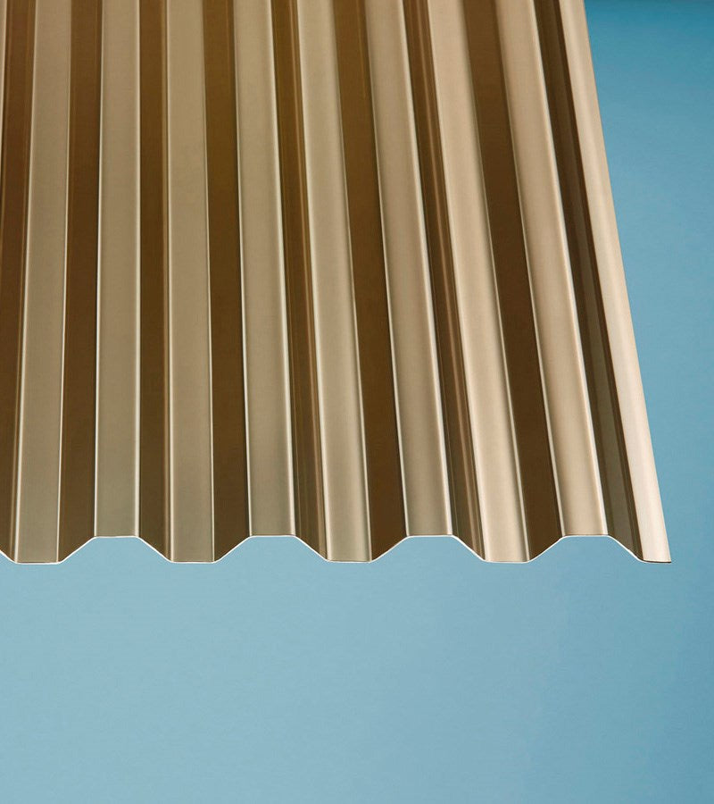 Wellplatten Polycarbonat 0,8 mm Trapez 76/18 bronze - Detailansicht | Lichtdurchlässige Wellplatte