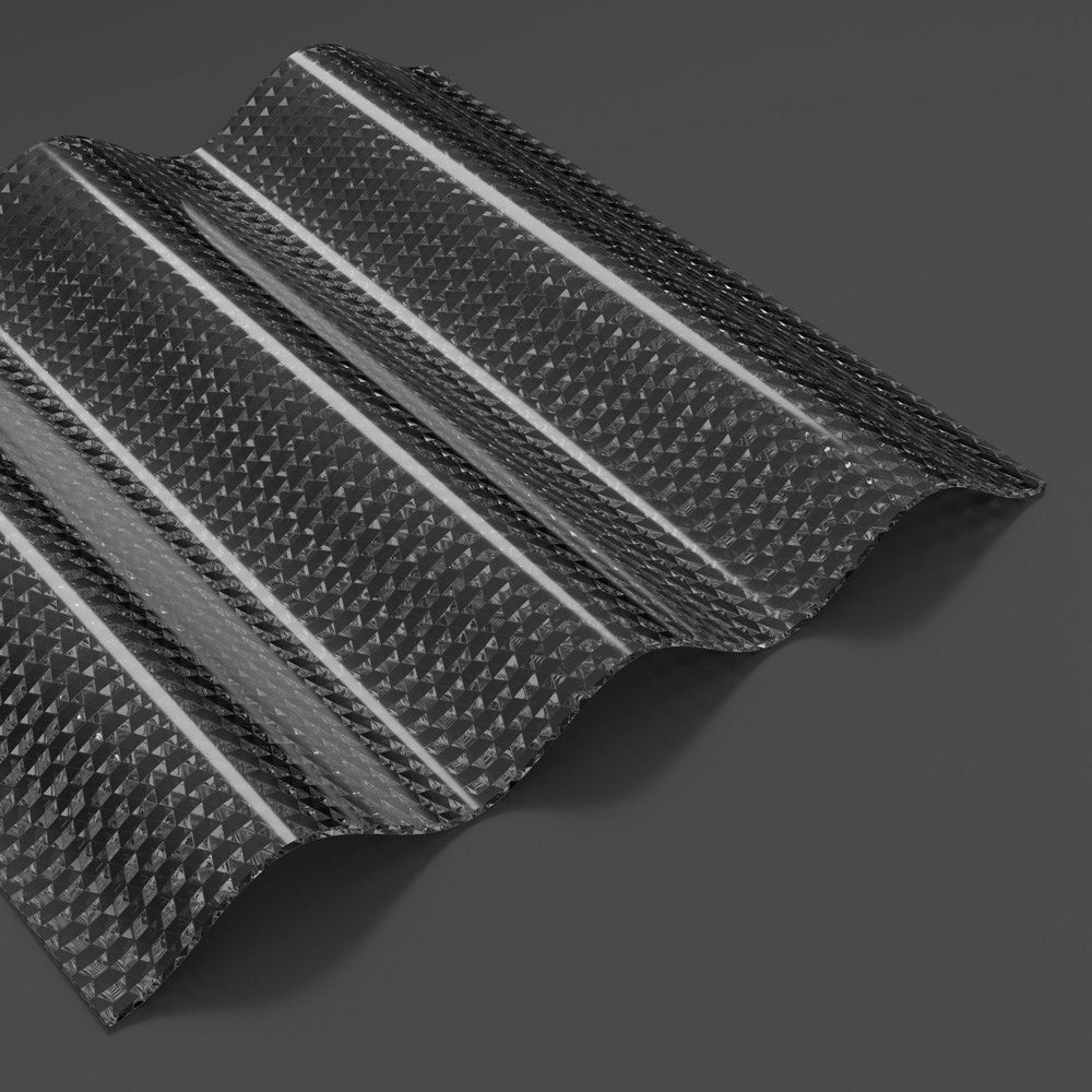 Acryl Wellplatten 3mm Wabenstruktur Sinus 76/18 graphit - Hauptbild | Lichtdurchlässige Wellplatte