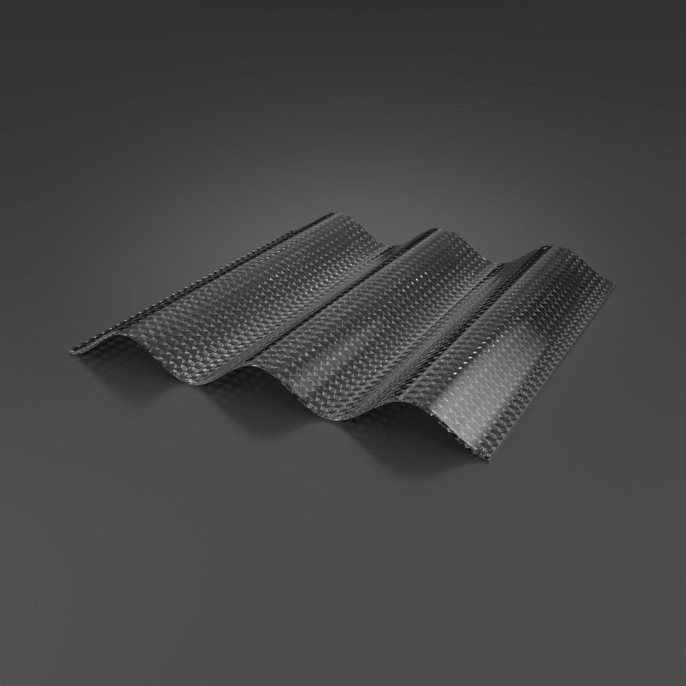Acryl Wellplatten 3mm Wabenstruktur Sinus 76/18 graphit - Detailansicht | Lichtdurchlässige Wellplatte