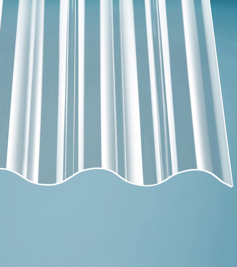 Acryl Wellplatten 3mm Sinus P8 130/30 glasklar - Detailansicht | Glassystem für Außenbereich